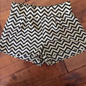 Black and cream printed shorts